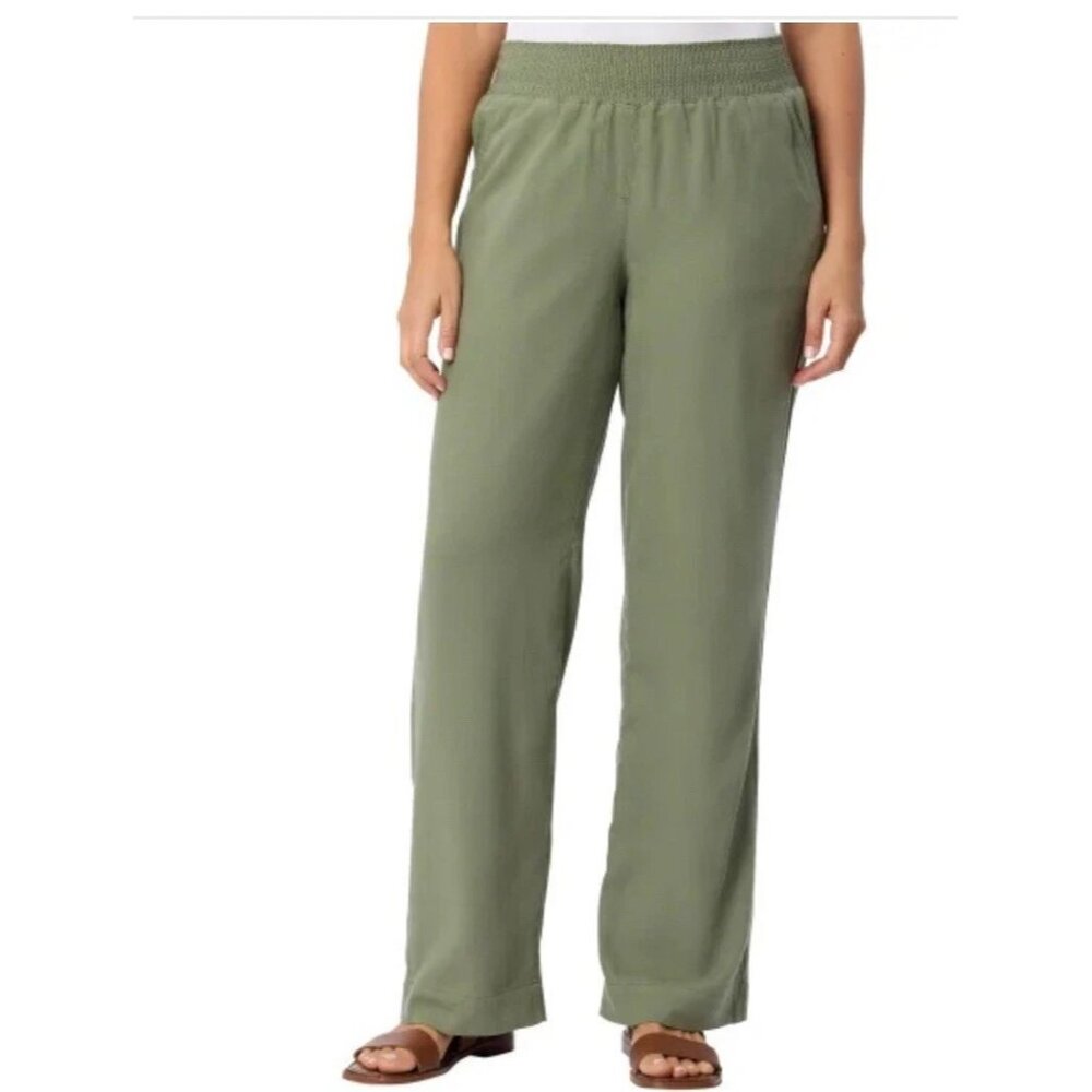 Briggs Women's Linen Blend Pants (Green, Large)